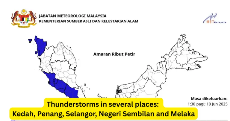 Thunderstorms forecast in several places in Malaysia